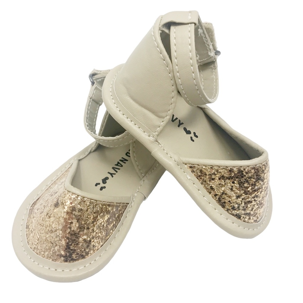 Old Navy Sparkle Gold Toe Sandals 0-3M